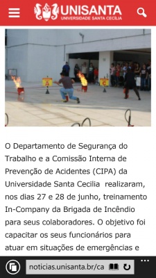 Curso de Brigada Universidade Santa Cecilia em Santos Litoral Paulista 